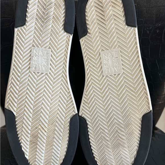 Naturalizer Black Leather and Leopard Print Sneakers - Picture 9 of 10